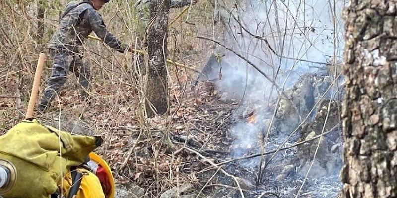 Primera Brigada de Infantería apoyó combate de incendio forestal en El Progreso