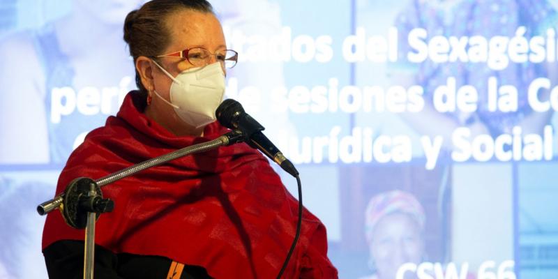 La Secretaria Presidencial de la Mujer Ana Leticia Aguilar Theissen