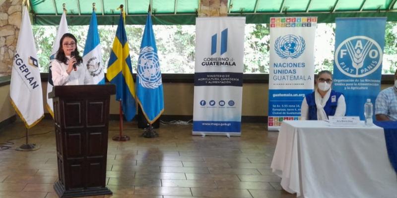 Secretaria de SEGEPLAN Keila Gramajo participó en la presentación del programa “Fortaleciendo la resiliencia y capacidades en los hogares para la seguridad hídrica y alimentaria en el Corredor Seco”.