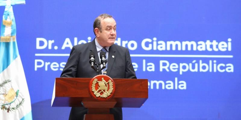 El presidente  Giammattei presidió el evento.