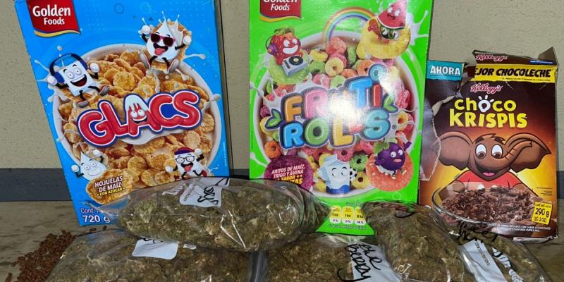 Localizan drogas dentro de cajas de cereal