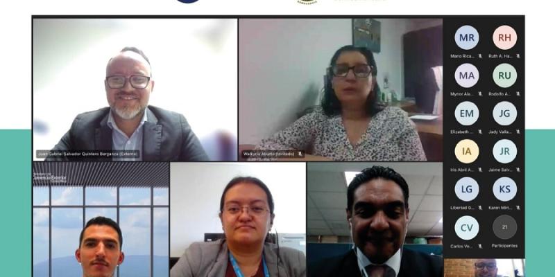Directores de integración centroamericana durante la reunión virtual.