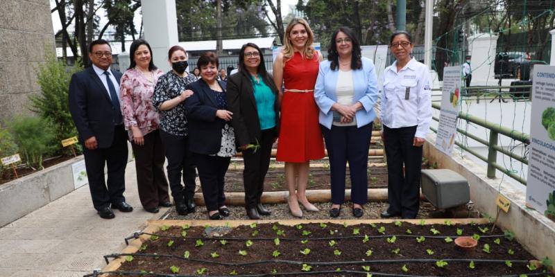 Primera siembra de Huerto Pedagógico en Planta Central del Ministerio de Educación
