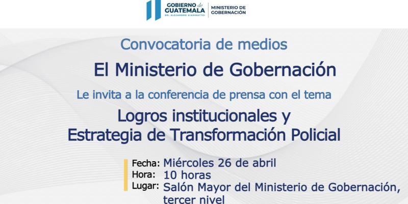 Convocatoria de prensa para informar de logros institucionales