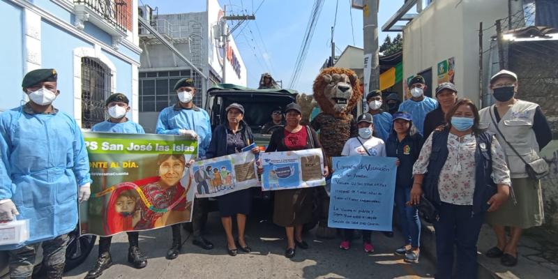Brigada de Operaciones para Montaña incentiva a la población para participar en la Semana de vacunación de las Américas.