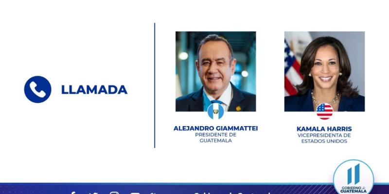 Presidente Alejandro Giammattei y Vicepresidenta de Estados Unidas