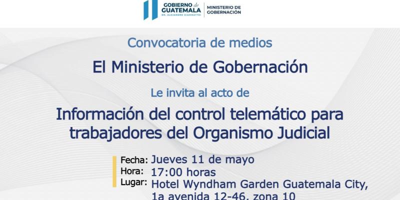Información del control telemático para trabajadores del Organismo Judicial 
