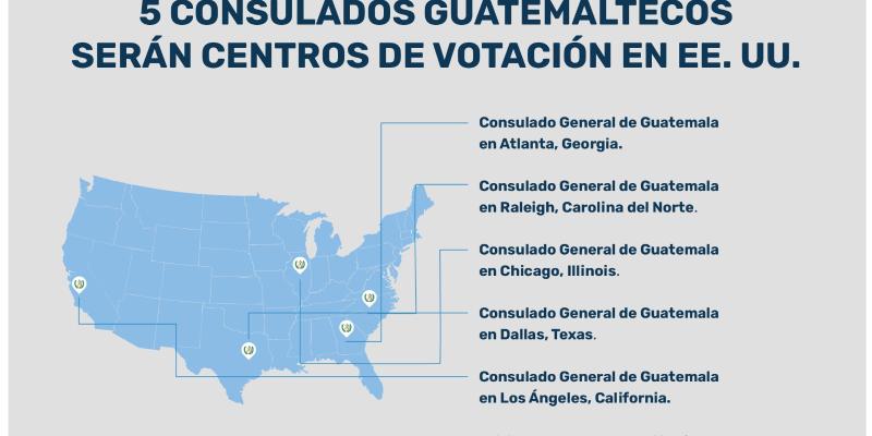 Cinco sedes consulares de Guatemala en EE. UU. serán centros de votación para las Elecciones Generales del 2023 