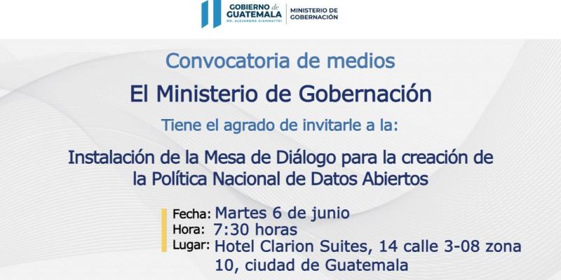 Instalación de la Mesa de Diálogo para la creación de la Política Nacional de Datos Abiertos