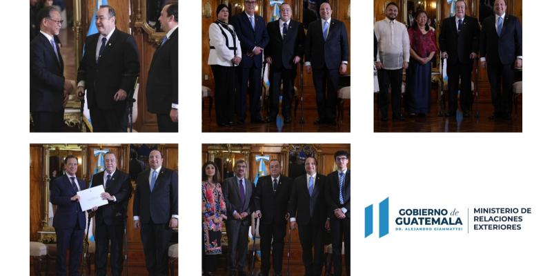 Nuevos embajadores de cinco países entregan cartas credenciales al presidente de la República 