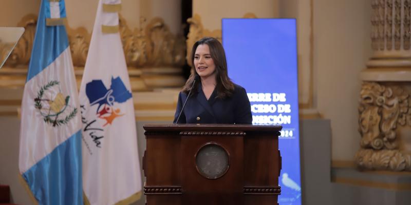 Secretaria general de Planificación, Luz Keila Vilchez, en presentación del Informe de Transición.
