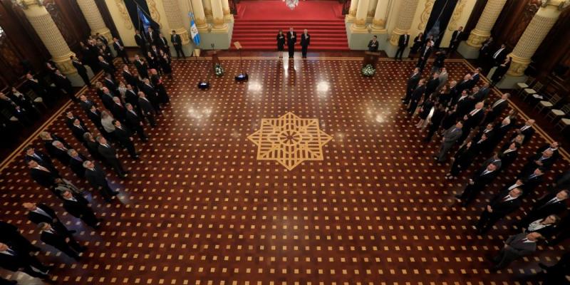 Presidente Bernardo Arévalo en saludo al Cuerpo Diplomático 