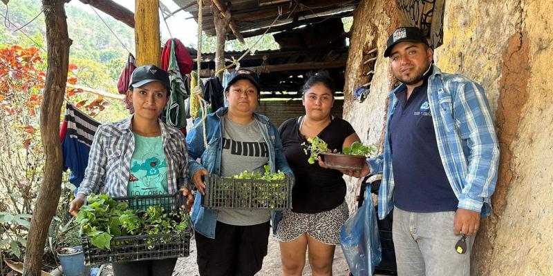 Entregan pilones de hortalizas en San Juan Ermita