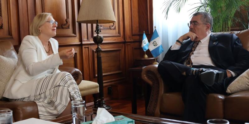 Presidente Bernardo Arévalo y Liz Spehar DPPA NY-ONU