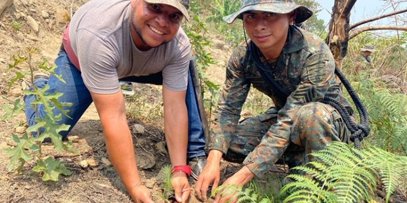 Ejército de Guatemala participa en jornadas de reforestación.