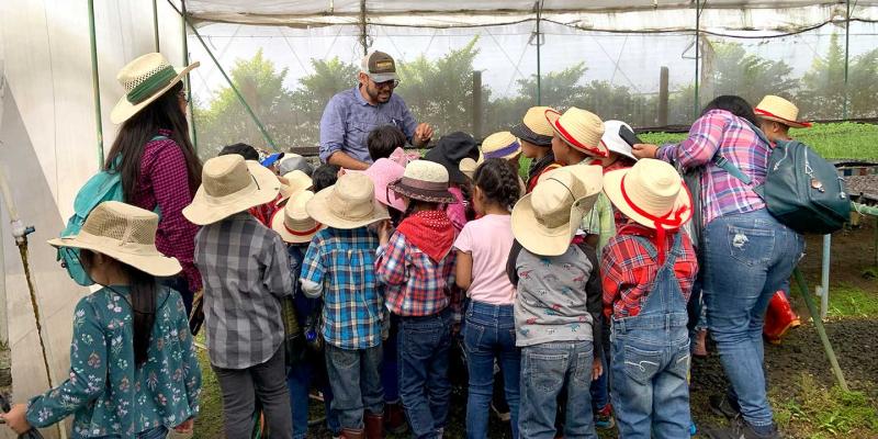 Aprender sembrando, niños y niñas visitan Granja Integral