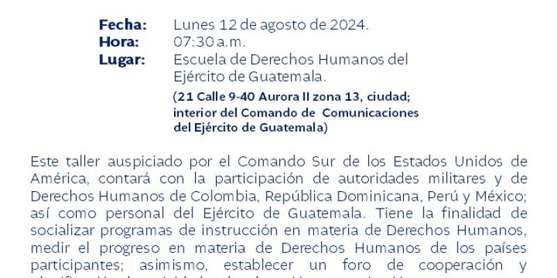 Inauguración del Taller de Educación y  Capacitación de Derechos Humanos.