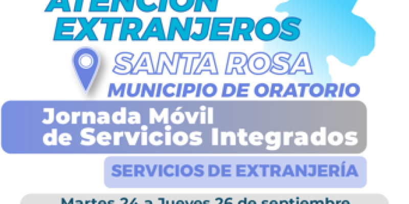 Oratorio, Santa Rosa recibirá jornada móvil de servicios integrados