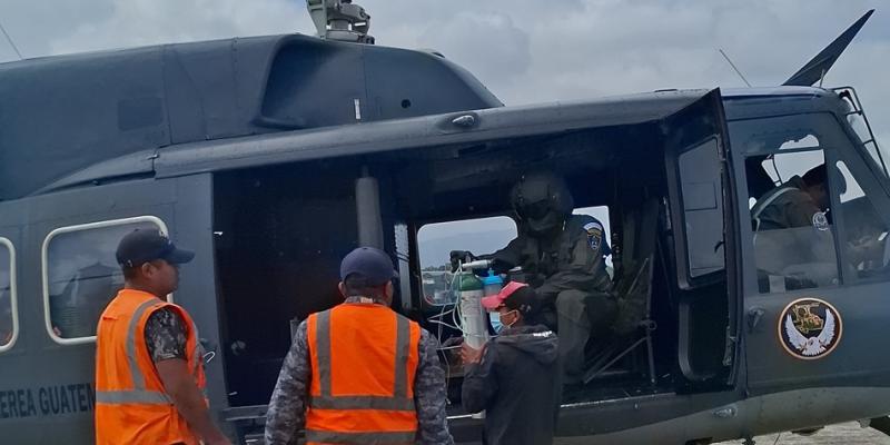 Fuerza Aérea Guatemalteca apoyó el traslado de una menor desde Huehuetenango hacia la ciudad Capital.