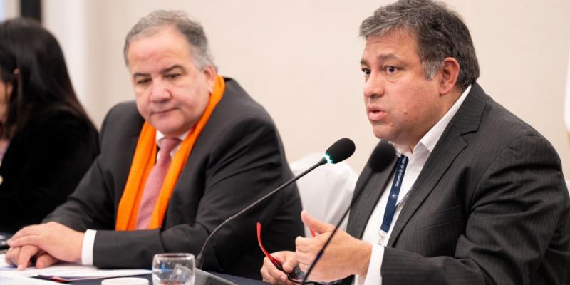 El titular de (SEGEPLAN, Carlos Mendoza y el Coordinador Residente del SNU, Miguel Barreto, copresidieron la reunión. 