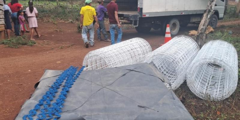 Entregamos materiales de construcción para desarrollar sistemas de riego en Petén