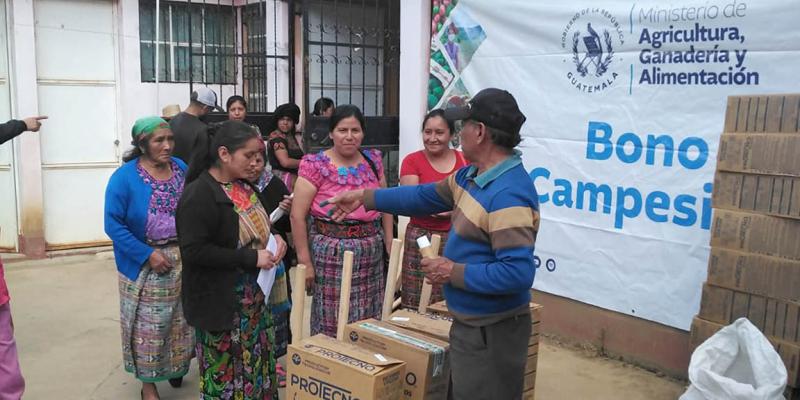 Avanza distribución del Bono Campesino en Momostenango y Tiquisate
