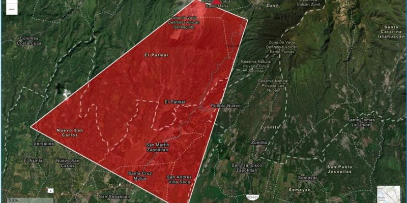Monitorean siete municipios por actividad del volcán Santiaguito