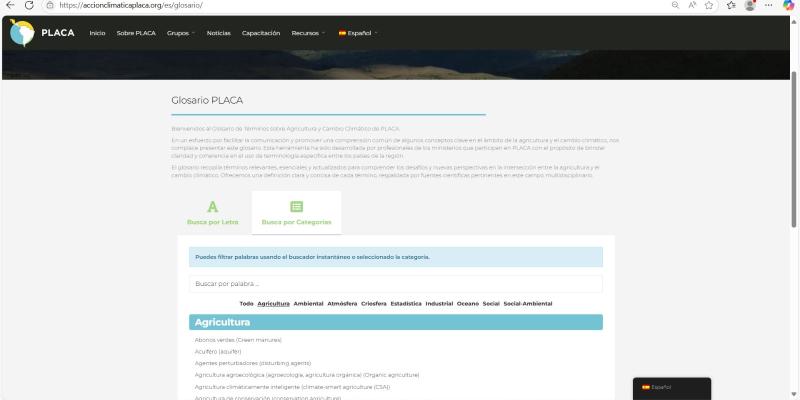 Elaboran glosario virtual relativo a la agricultura y el cambio climático