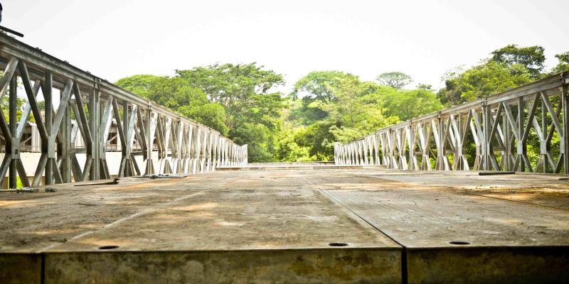 Caminos habilita puente Bailey para facilitar paso a Guanagazapa  