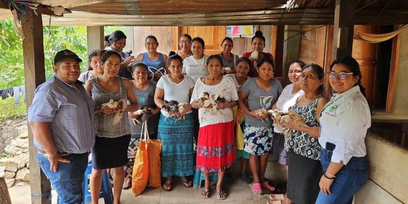 Entrega de aves mejoradas beneficia a mujeres de Dolores