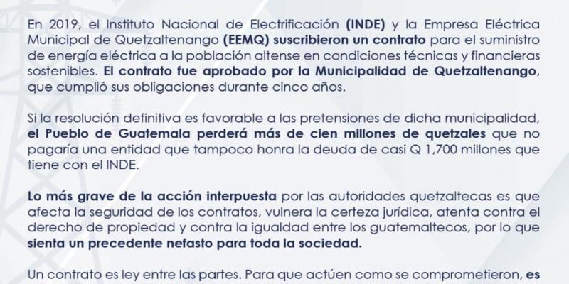 La Municipalidad de Quetzaltenango busca incumplir sus obligaciones.