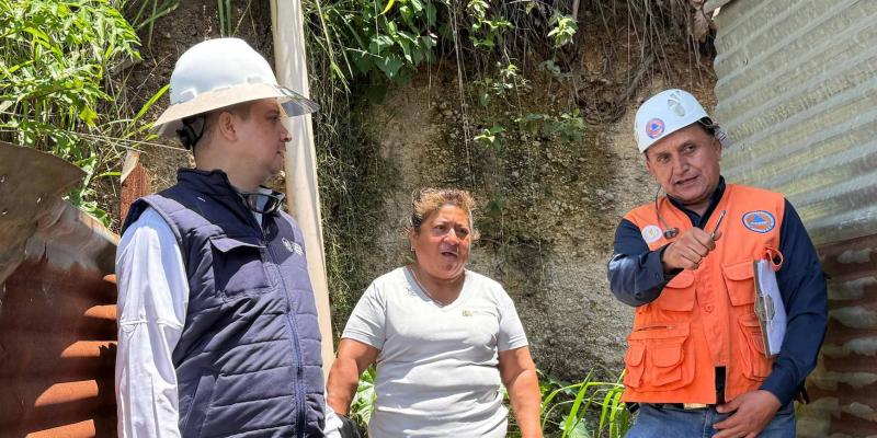 UDEVIPO y CONRED realizan evaluaciones en zonas afectadas por sismos en Chinautla y Villanueva