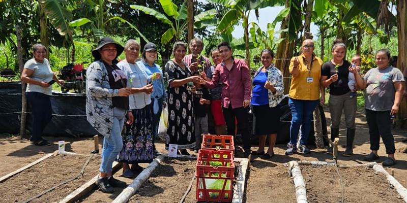 Entregan pilones de hortalizas para huertos comunales de Escuintla