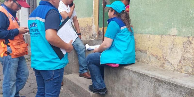 CIV inspecciona viviendas de familias damnificadas por los eventos sísmicos en Santa María de Jesús, Sacatepéquez
