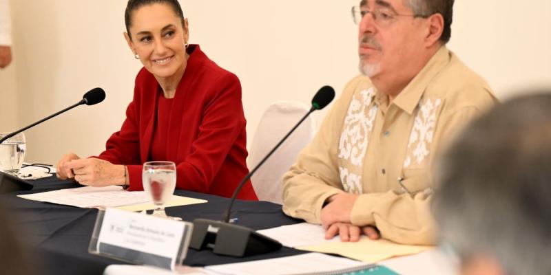 Presidente Bernardo Arévalo y presidenta Claudia Sheinbaum