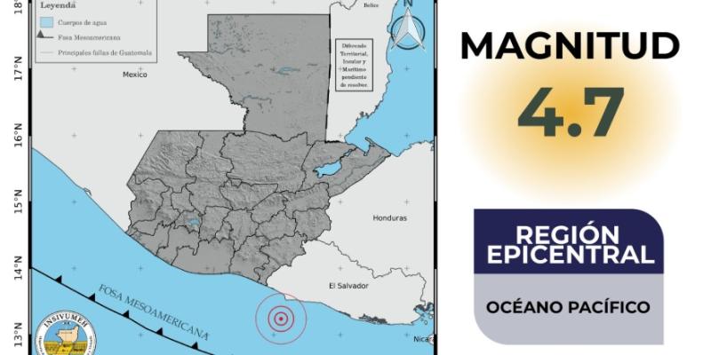Sismo reportado por INSIVUMEH