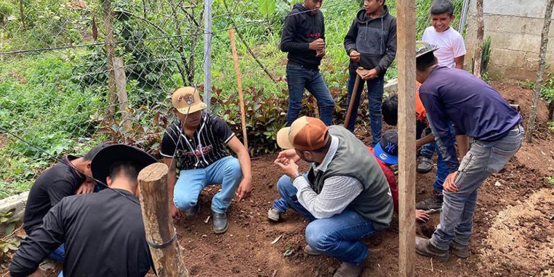Huertos escolares fortalecen el aprendizaje y la alimentación en Jalapa