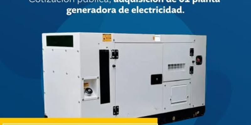Provial abre convocatoria pública para adquisición de planta generadora de electricidad