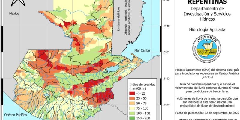 Mapa de Índice de Crecidas Repentinas