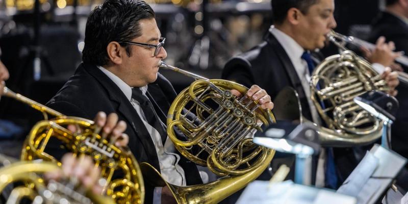 Sinfónica Nacional y la Banda Marcial