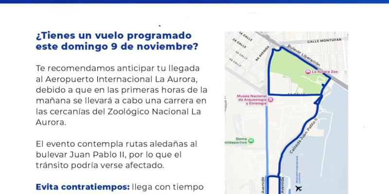 Se recomienda a todos los viajeros tomar las precauciones necesarias y anticipar su llegada al aeropuerto, especialmente durante las primeras horas de la mañana, para evitar contratiempos con sus vuelos.