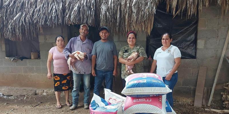Entregan lechones a productoras rurales de Petén