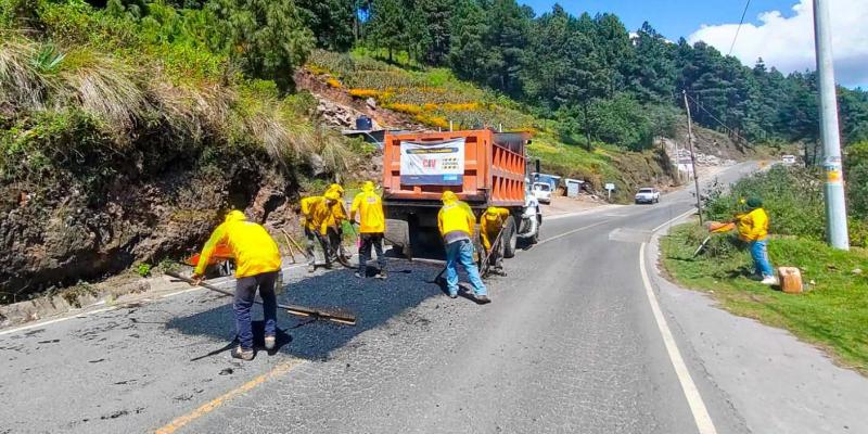 Carreteras de San Marcos renuevan su paso con asfalto y bacheo 