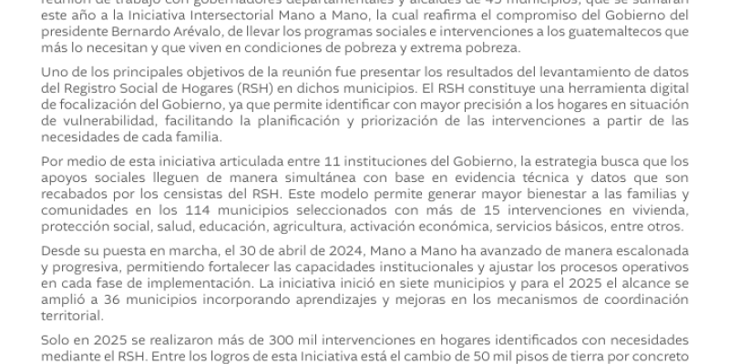 Reunión Mano a Mano Gobernadores y alcaldes