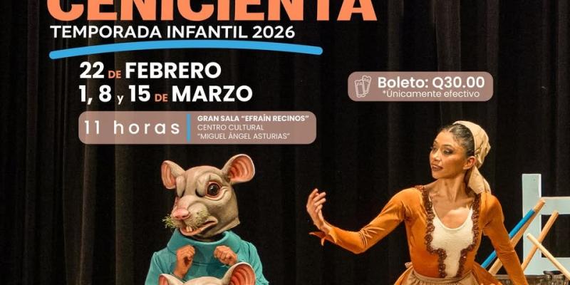 Temporada Infantil 2026 "La Cenicienta" del Ballet Nacional de Guatemala “Christa Mertins”