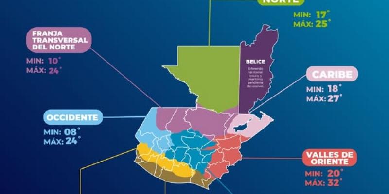 Pronóstico del Clima para Guatemala: Temperaturas Mínimas y Máximas para el 18 de Marzo de 2026