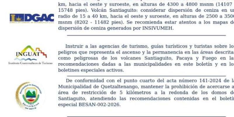 INSIVUMEH comparte el resumen vulcanológico 