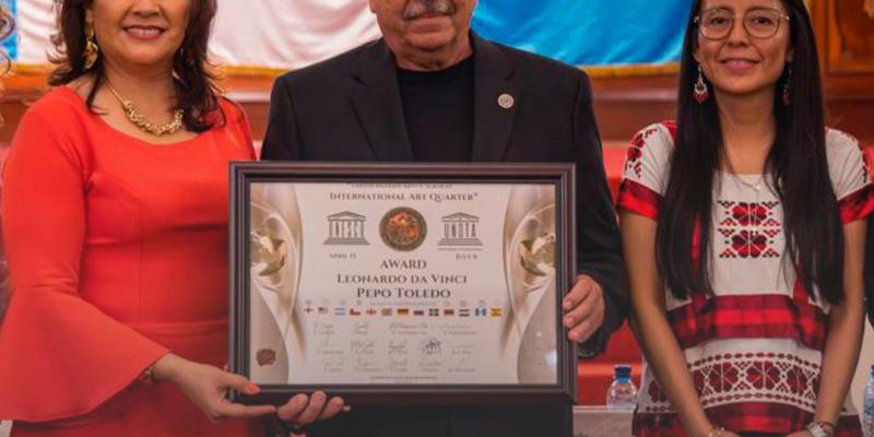 Artista guatemalteco José Toledo Ordóñez, fue reconocido con el Premio Internacional Leonardo Da Vinci