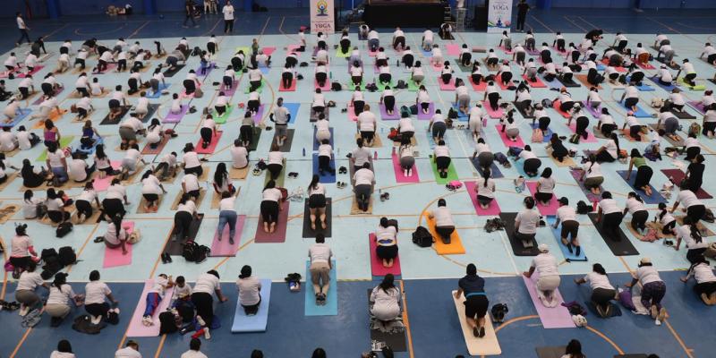 Parque “Erick Barrondo” fue sede de la celebración del Día Internacional del Yoga
