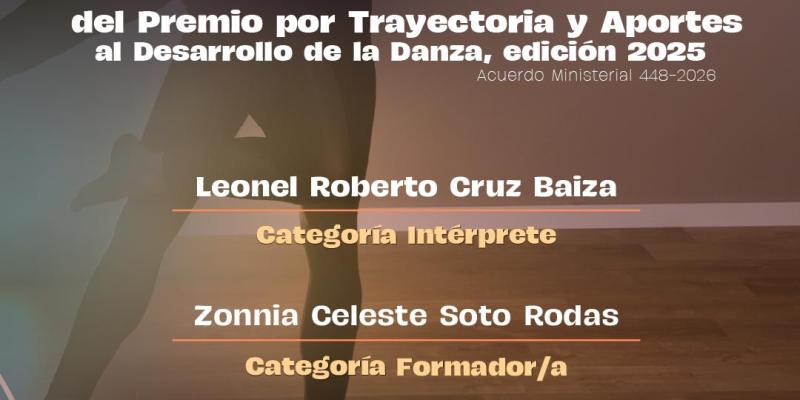 Premio por Trayectoria y Aportes al Desarrollo de la Danza, edición 2025